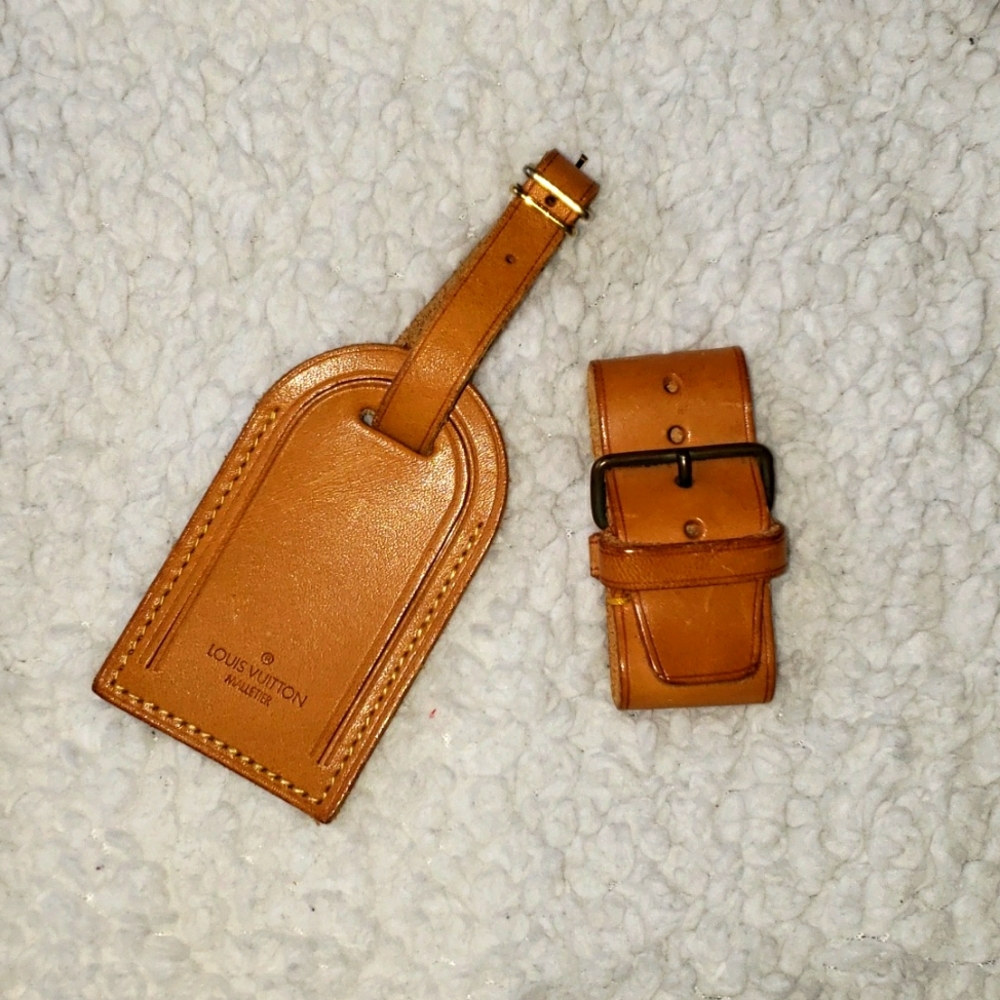 Authentic Louis Vuitton Luggage Tag and Poignet